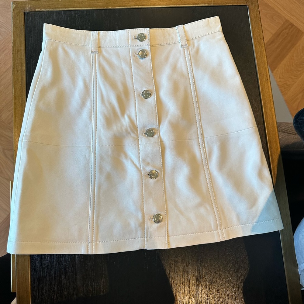 IRO white leather skirt